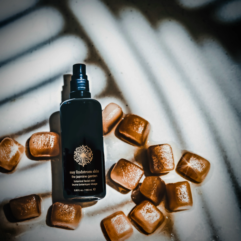 Black bottle of May Lindstrom The Jasmine Garden Facial Mist
