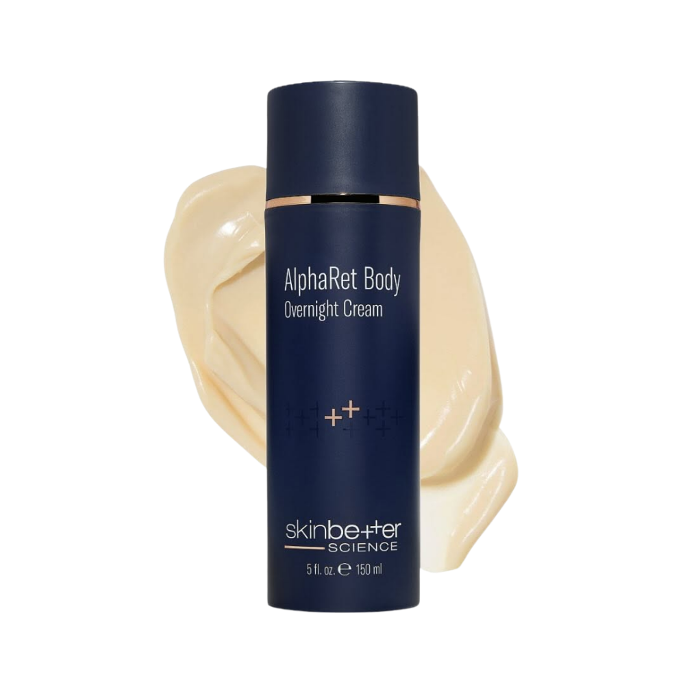 Blue bottle ofSkin Better AlphaRet Body Overnight Creams