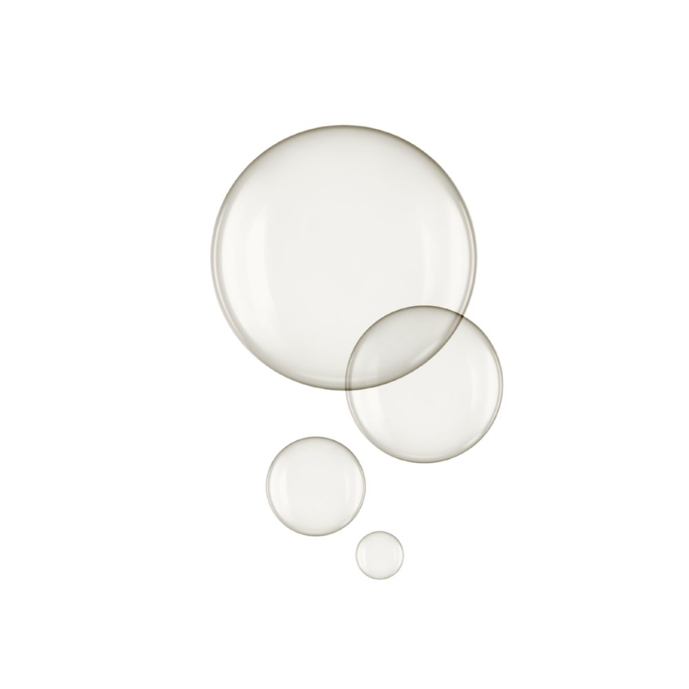 Set of four transparent bubbles of different sizes of iS Clinical Active Serum