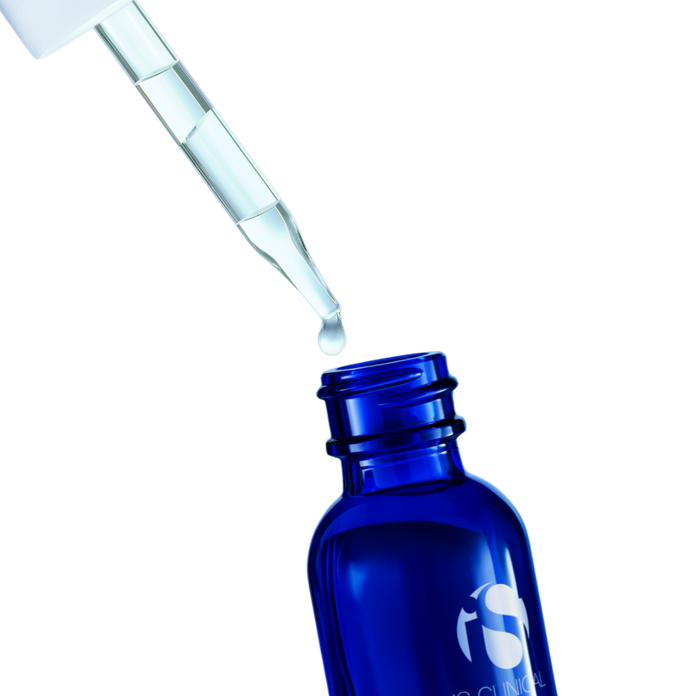 Blue serum bottle with dropper of iS Clinical GeneXC Serum