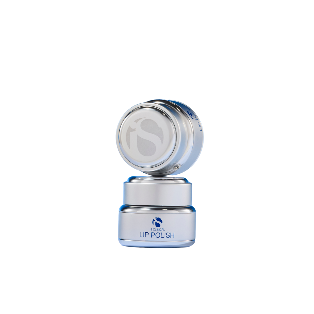 Lip polish jar in silver jar in the iS Clinical Lip Duo