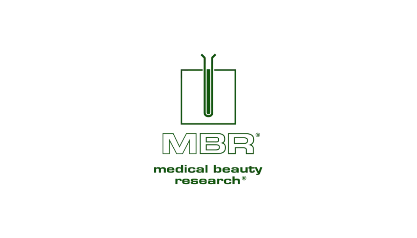 MBR Medical Beauty Research logo with green text