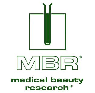 Logo of MBR Medical Beauty Research with green text