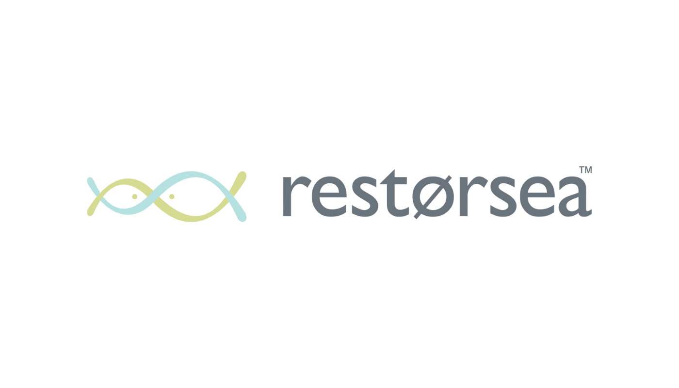 Logo of restorsea with a stylized design with grey text