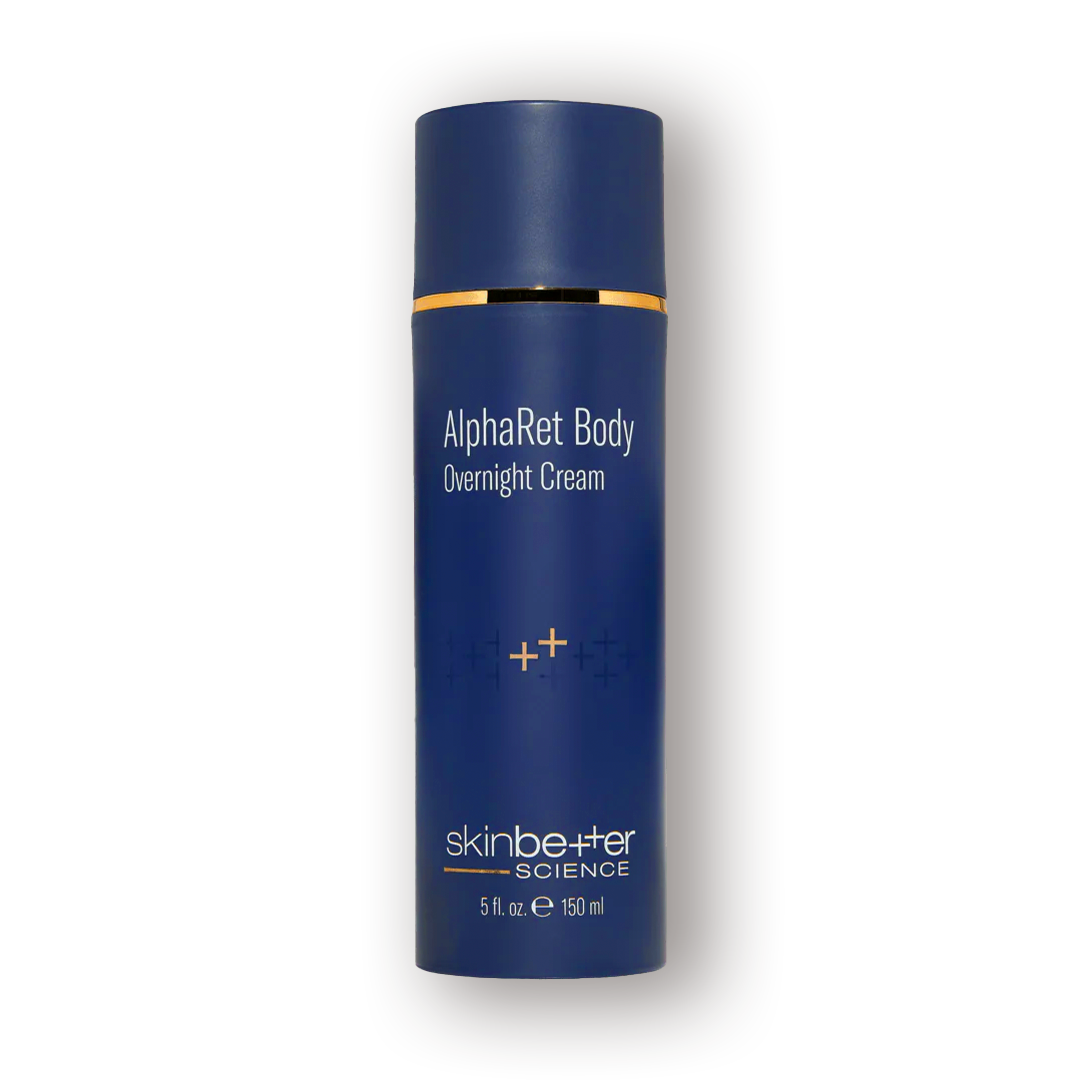 A bottle of SkinBetter AlphaRet Body Overnight Cream