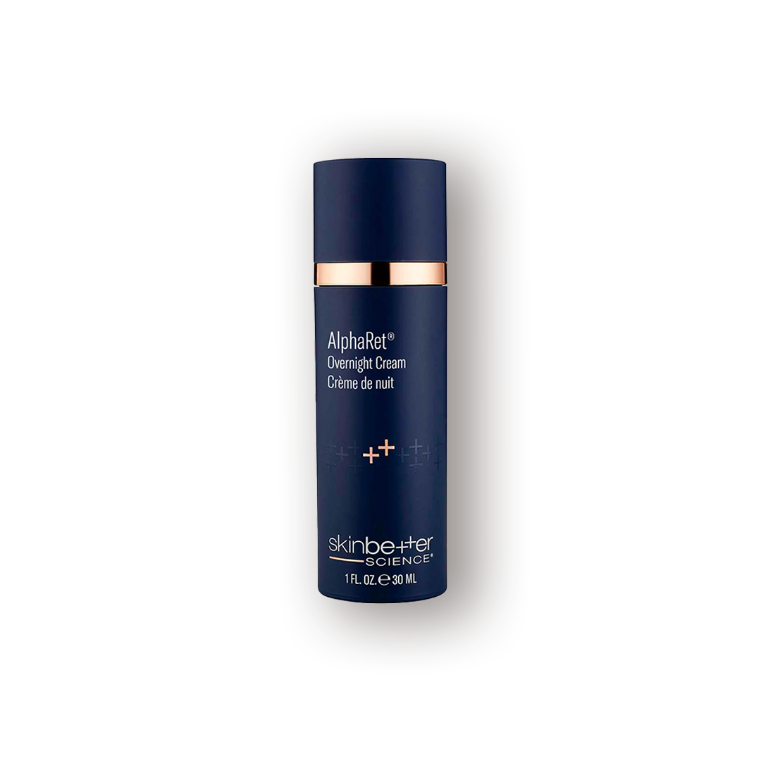 A blue bottle of SkinBetter AlphaRet Overnight Cream