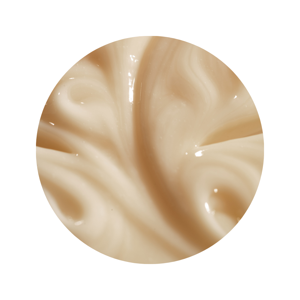 Close-up of a beige cream swatch of iS Clinical Brightening Complex