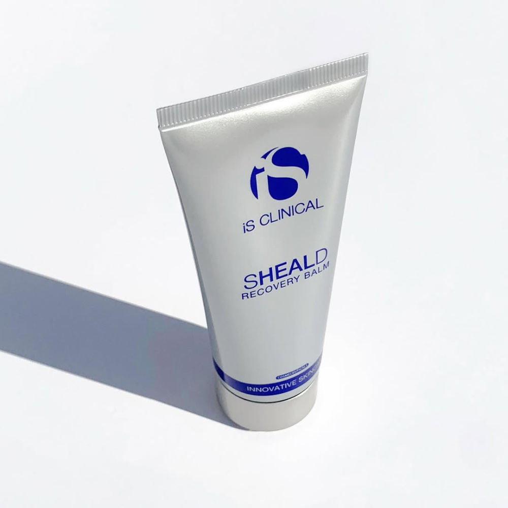 Tube of iS Clinical Sheald Recovery Balm on a white background