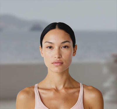 Video of evelab service being shown digitally on the face of a female model